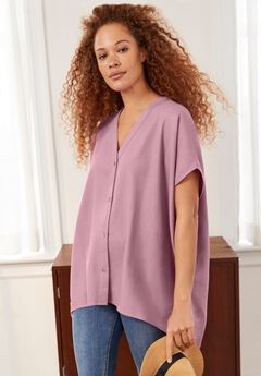 Oversized Linen-Blend Tunic