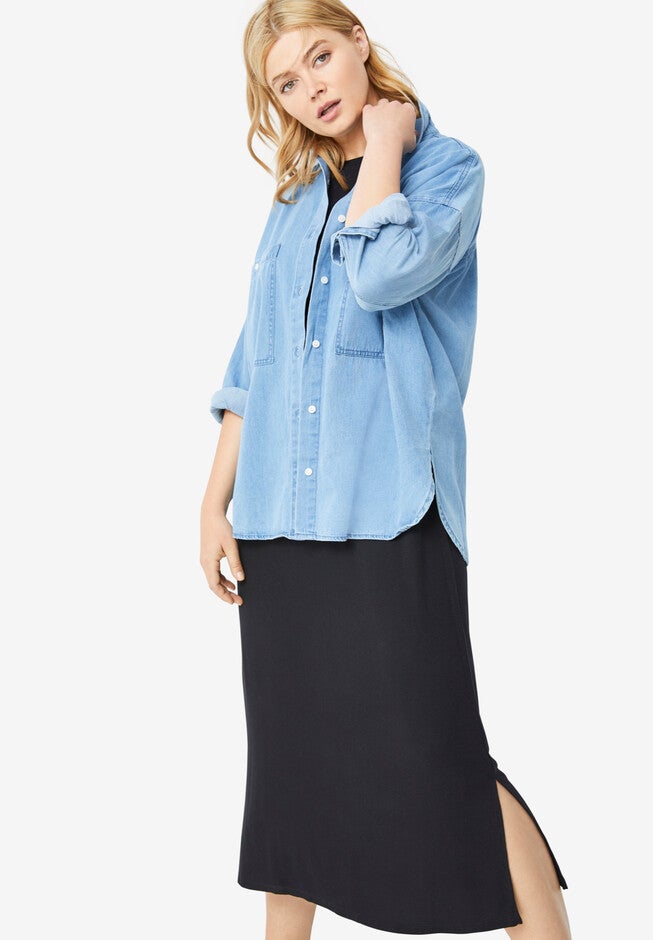 Rib-Knit Maxi Tee Dress, , alternate image number 2