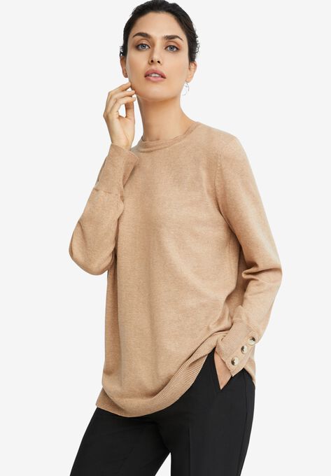 Pullover Button Waymo Button-Cuff Pullover | Woman Within
