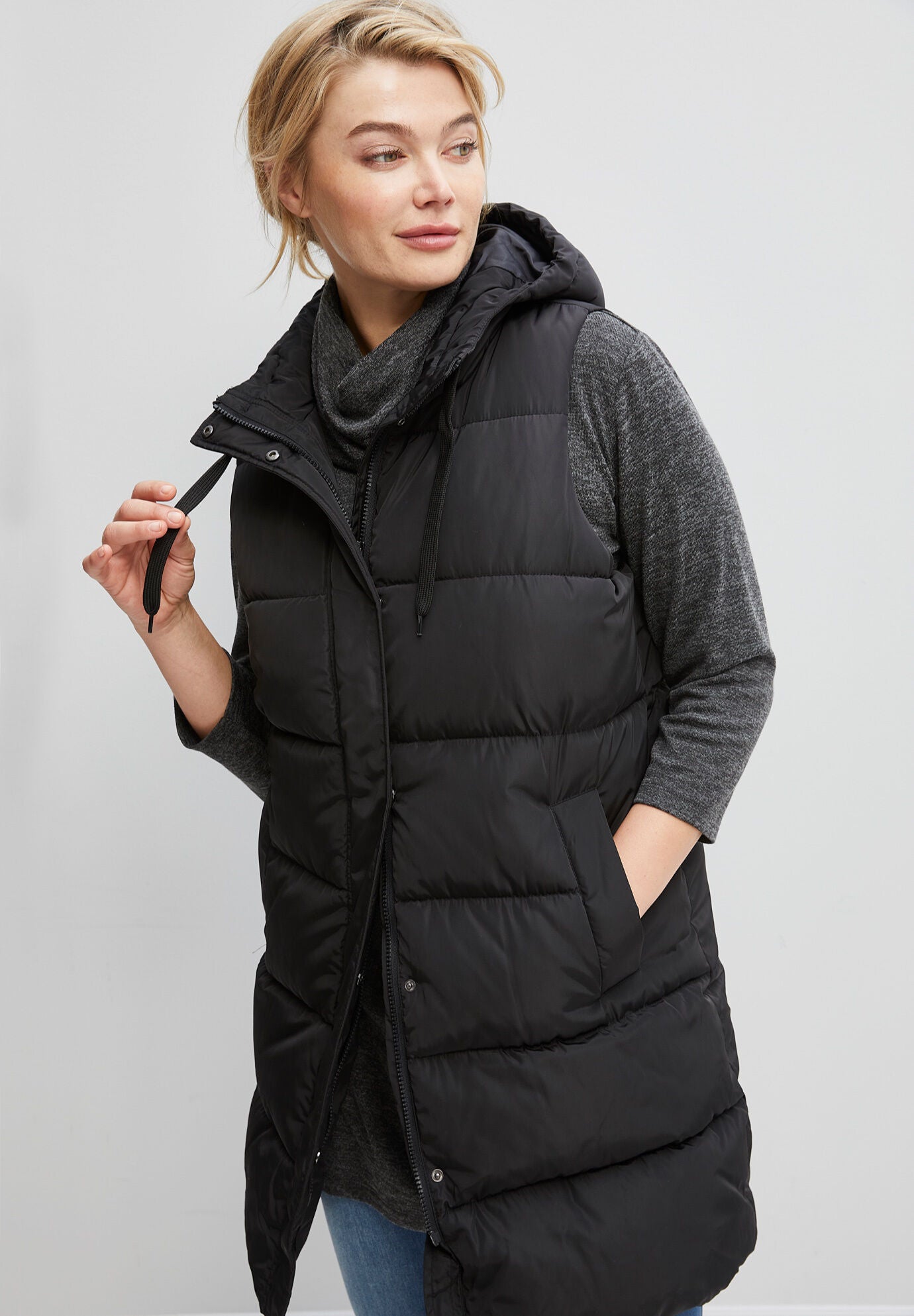 Womens long hooded discount vest