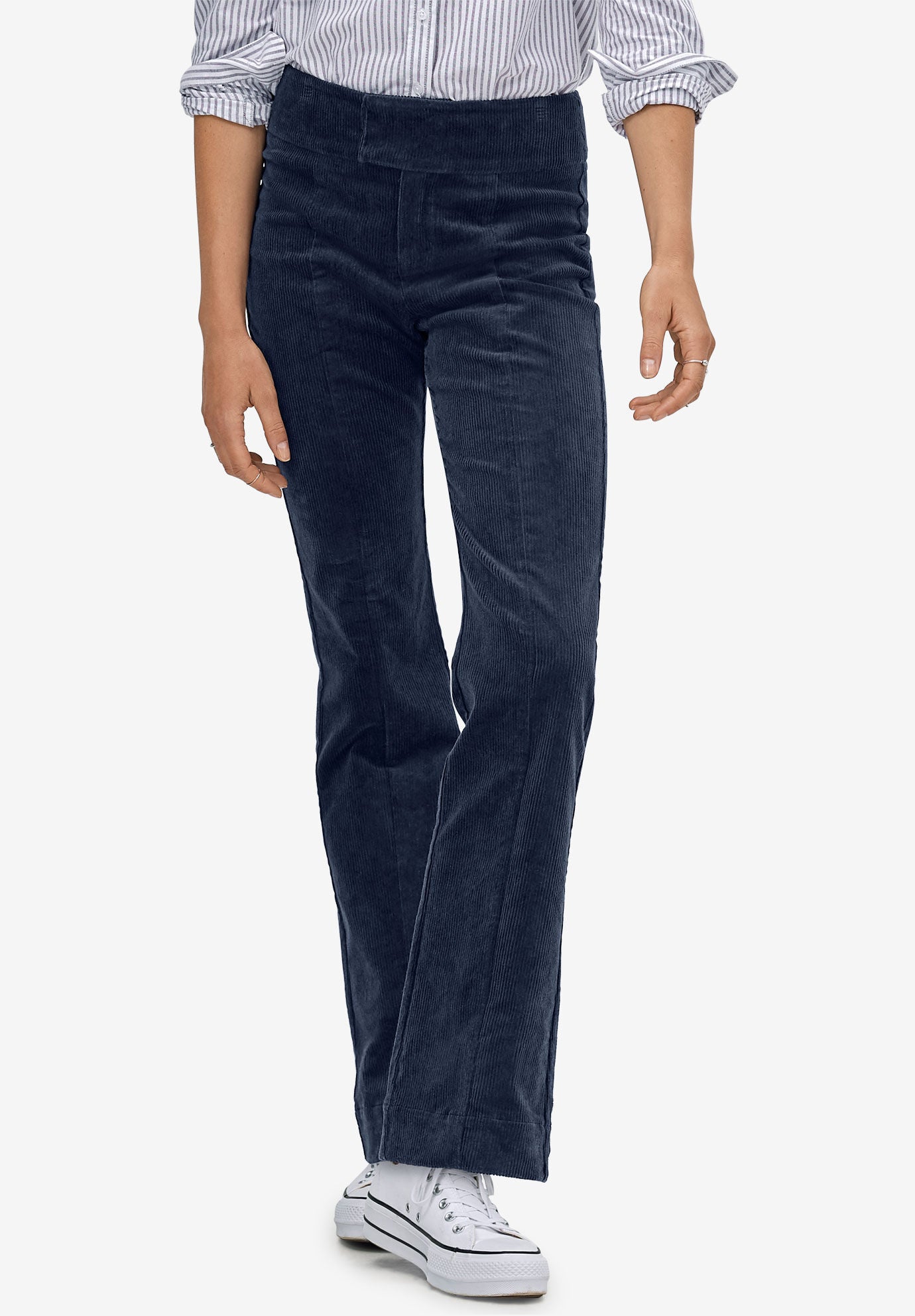 woman within corduroy pants