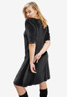 Puff Sleeve Velour Dress, , on-hover image number null