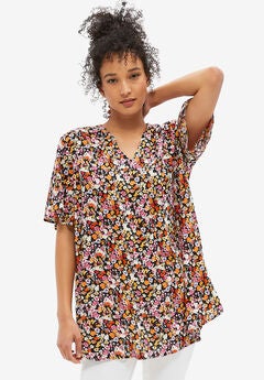 Short Sleeve Inverted Pleat Tunic