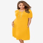 Stretch Knit A-Line Dress image number null