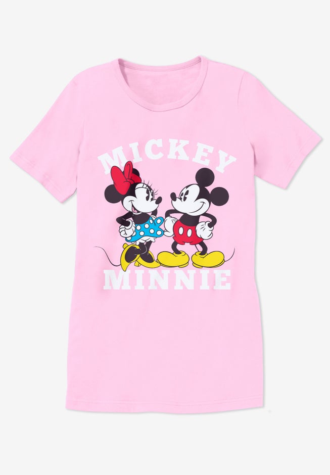 Disney Short Sleeve Crew Tee Pink Mickey Minnie image number null