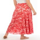 Pull-On Elastic Waist Crinkle Printed Skirt image number null