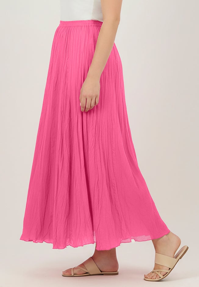 Pull-On Elastic Waist Crinkle Printed Skirt image number 2