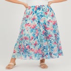 Pull-On Elastic Waist Crinkle Printed Skirt image number null