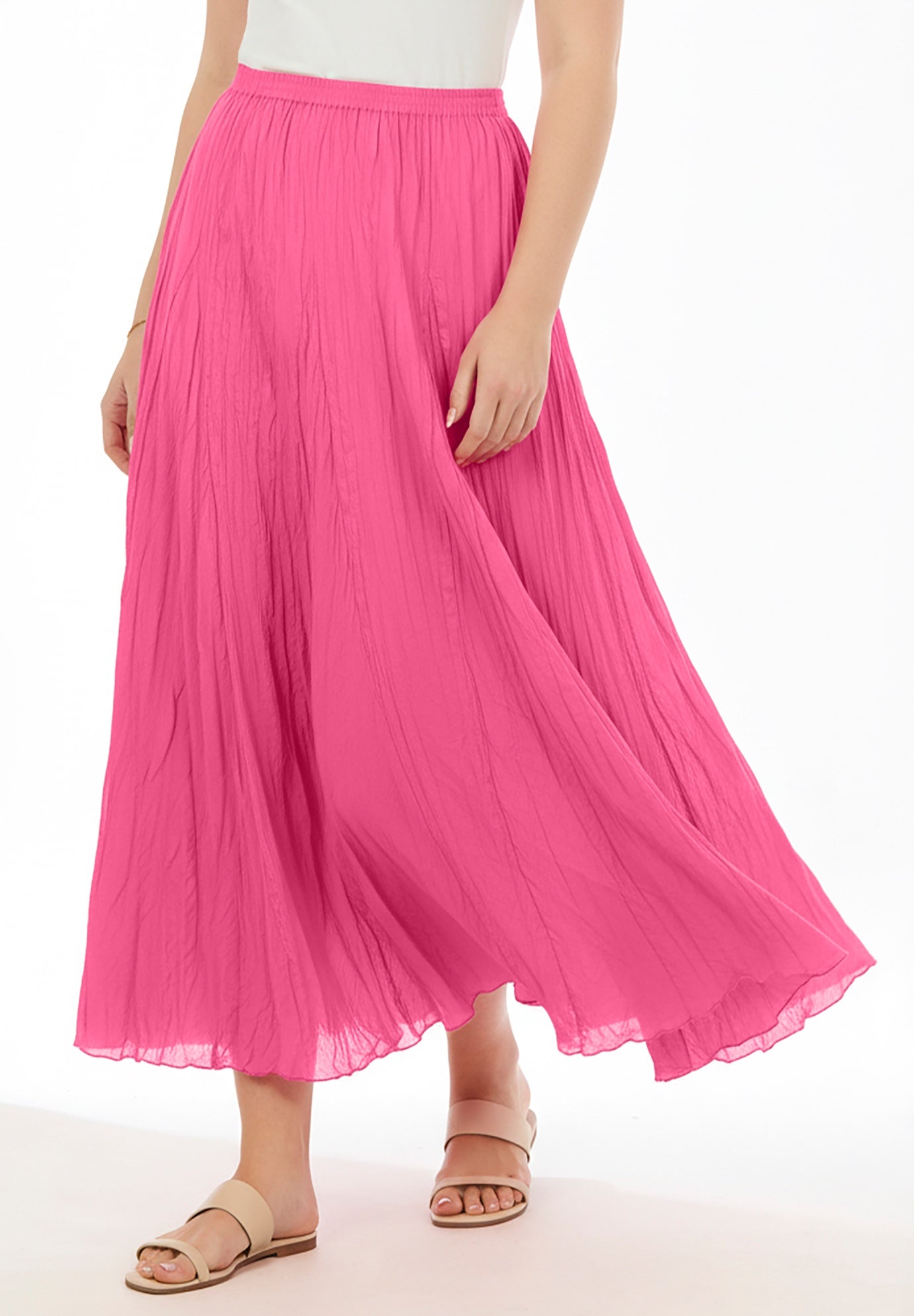 Pull-On Elastic Waist Crinkle Printed Skirt image number 0