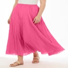 Pull-On Elastic Waist Crinkle Printed Skirt image number null