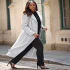 Plus Size Long Tailored Wool Blend Coat image number 1