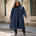Plus Size Long Tailored Wool Blend Coat image number null