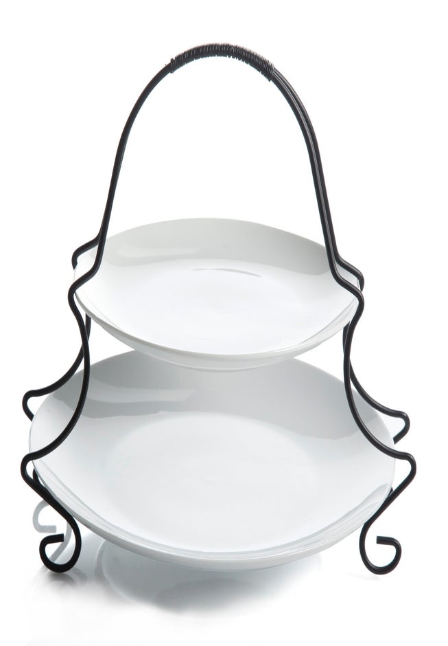 2-Tier Serving Set with Wire Stand image number 1