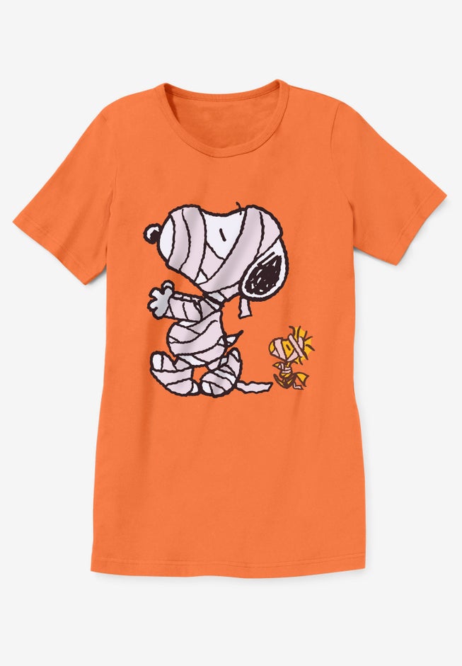 Peanuts Short-Sleeve Orange Snoopy Mummy Crew Tee image number null