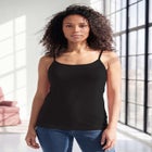 Plus Size Adjustable Strap Cami with Built-In Shelf Bra image number 0