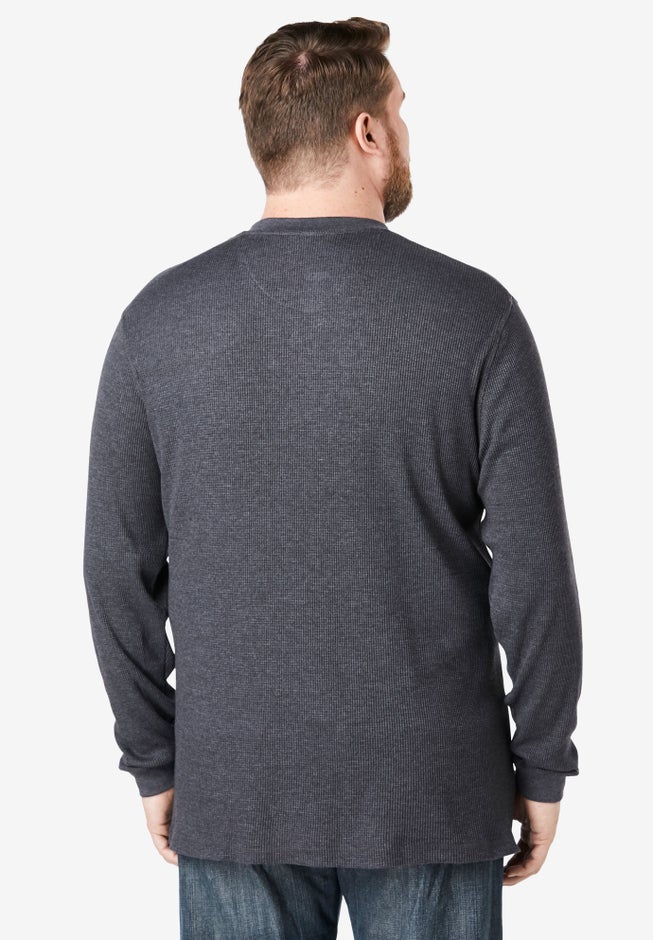 Waffle-Knit Thermal Henley Tee image number 1