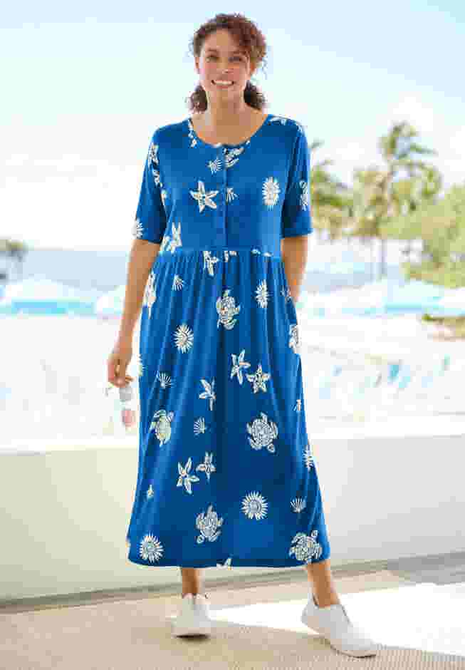 Stamped Empire Waist Dress image number 0