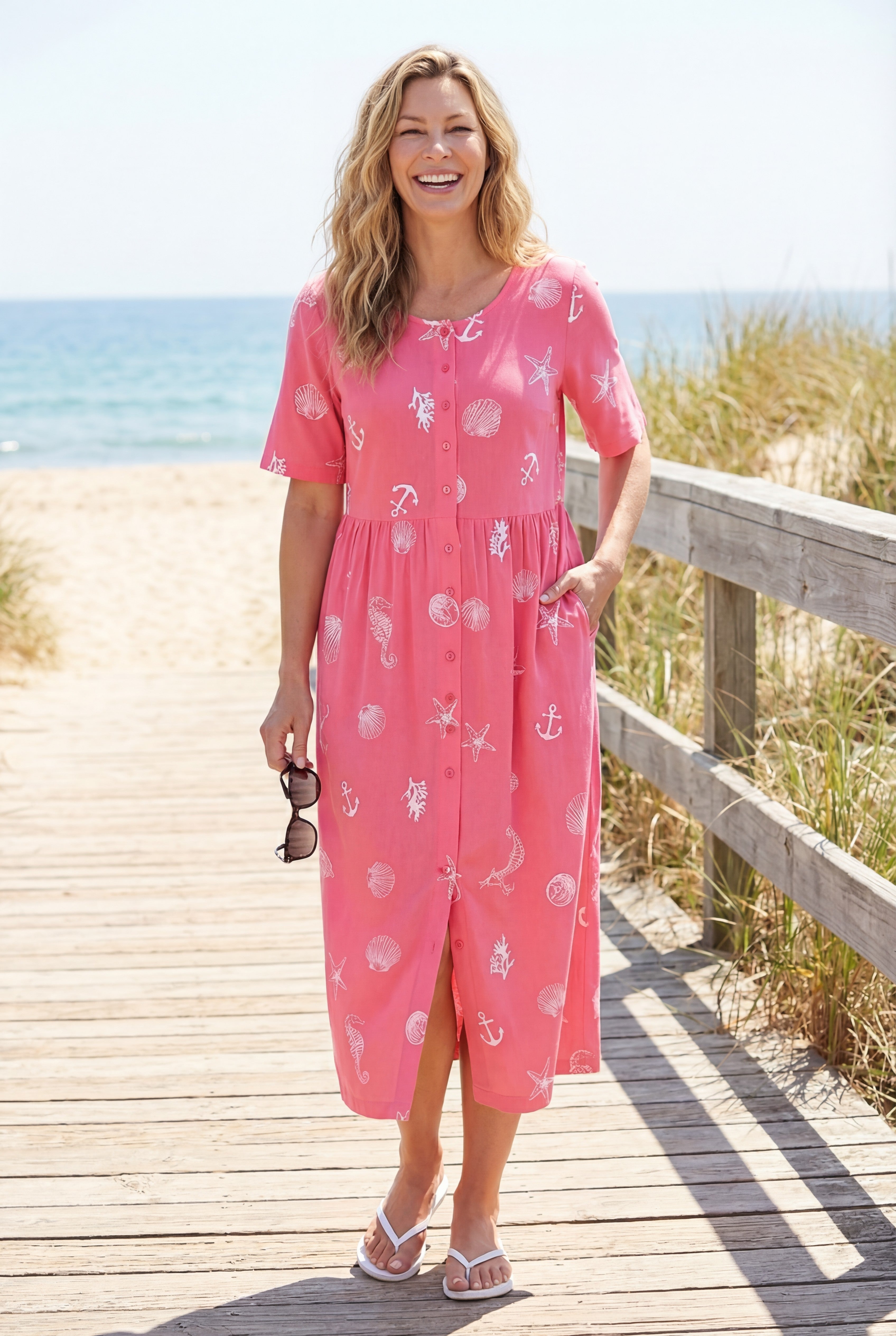 Stamped Empire Waist Dress image number 0