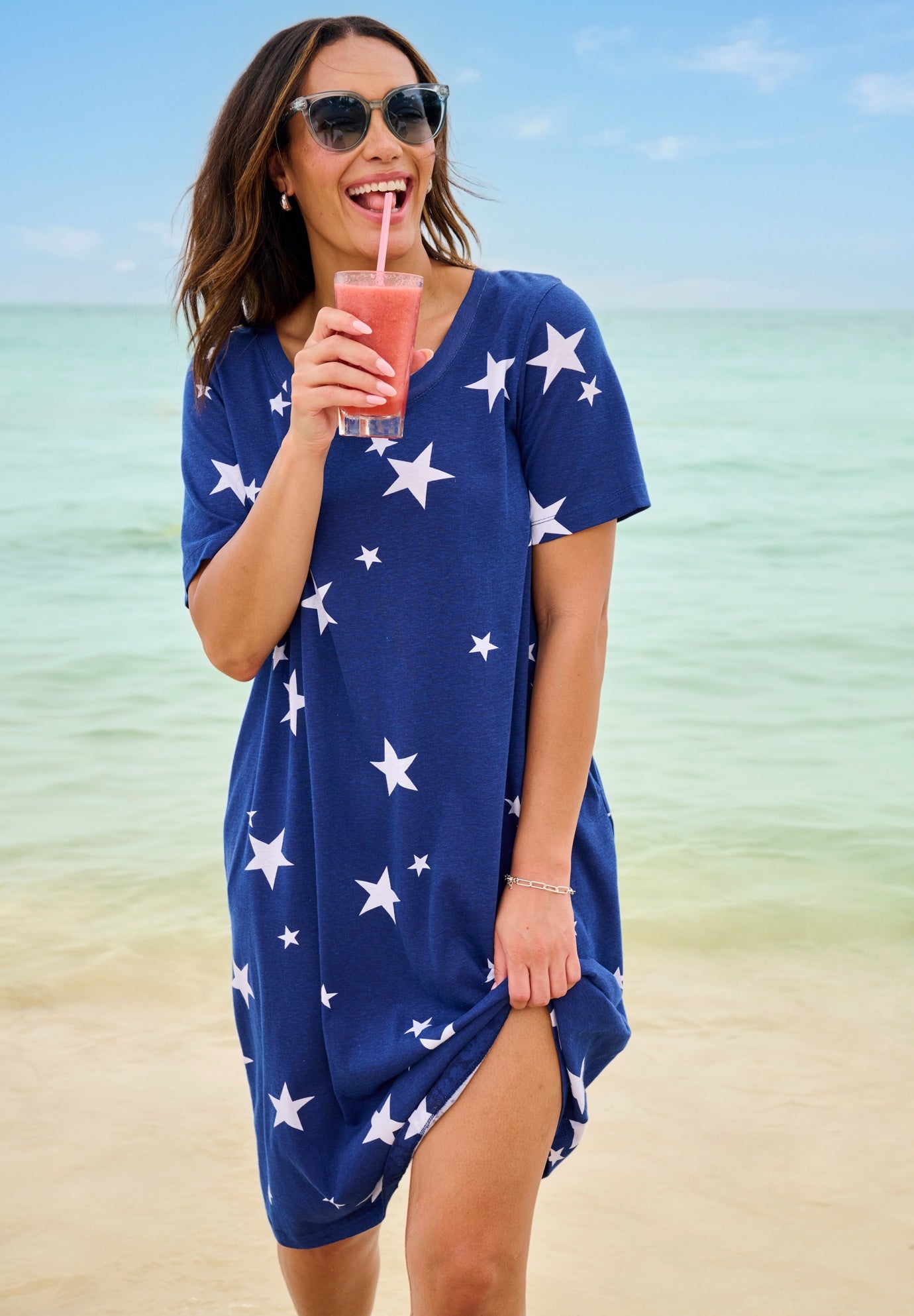 Perfect Short-Sleeve Crewneck Tee Dress image number 3