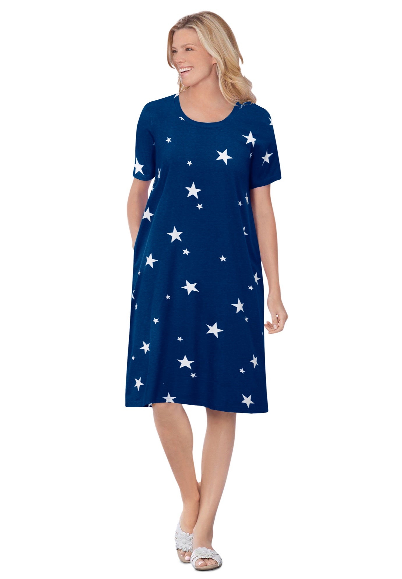 Perfect Short-Sleeve Crewneck Tee Dress image number 1