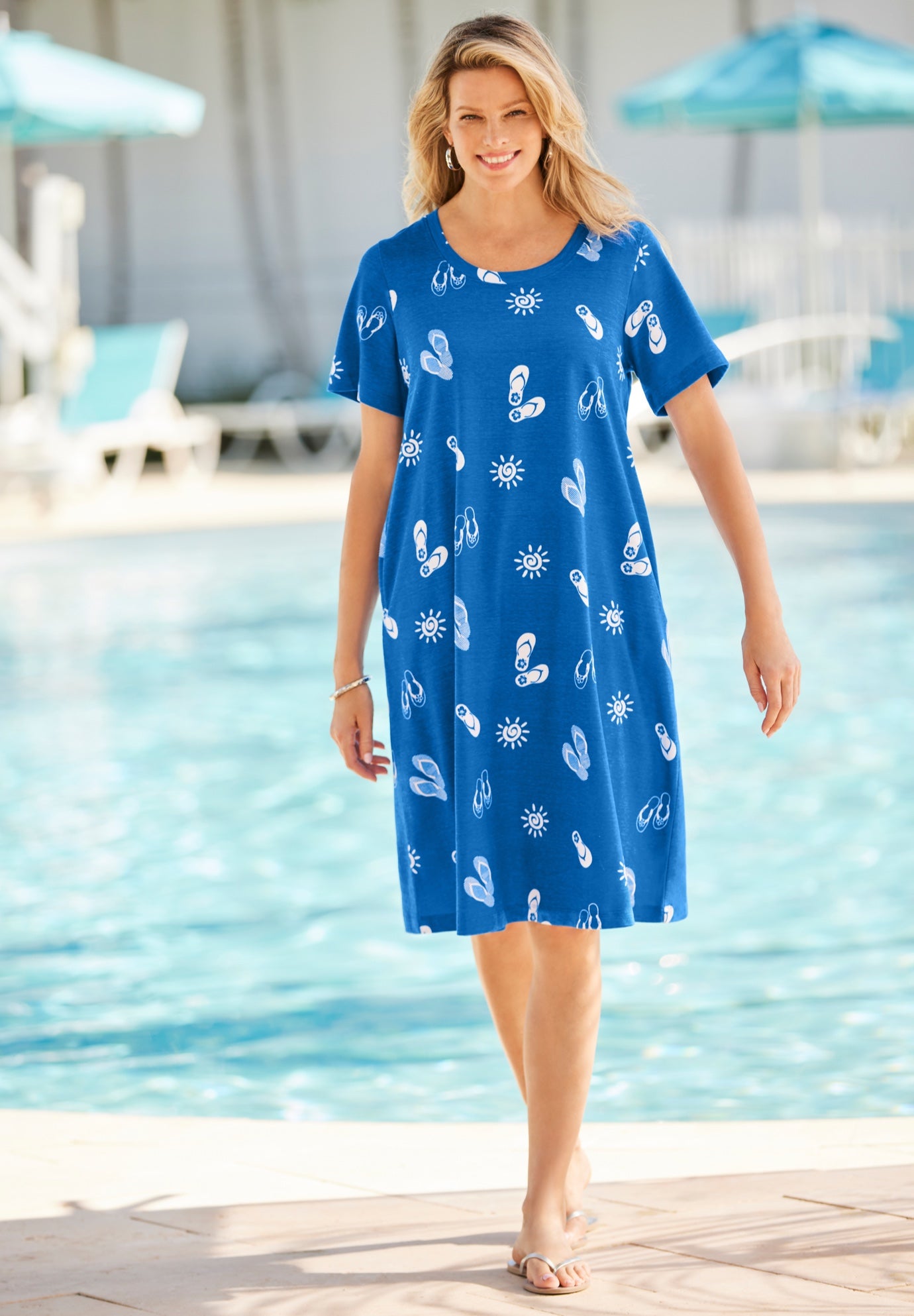 Perfect Short-Sleeve Crewneck Tee Dress image number 0