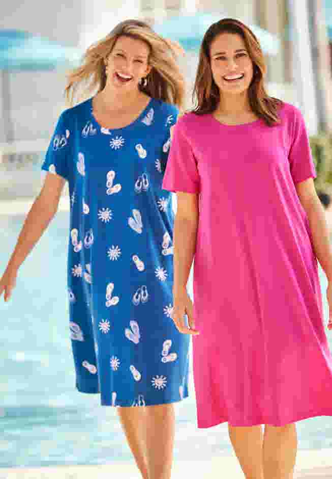 Perfect Short-Sleeve Crewneck Tee Dress image number 1