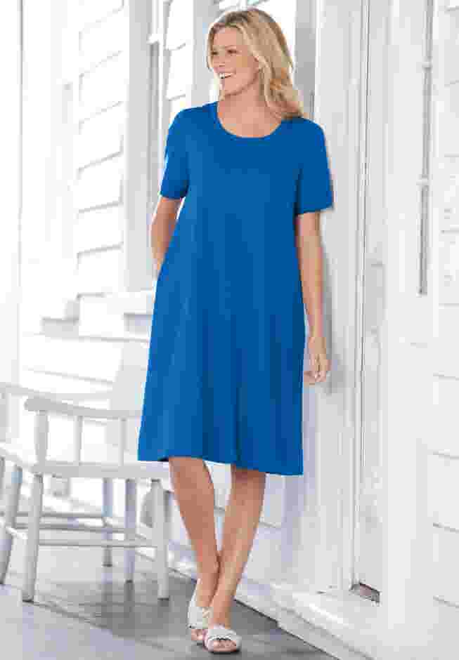 Perfect Short-Sleeve Crewneck Tee Dress image number 1