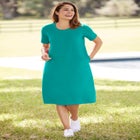 Perfect Short-Sleeve Crewneck Tee Dress image number null