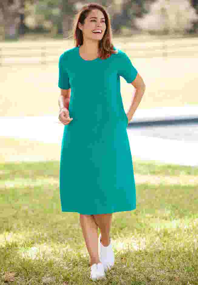 Perfect Short-Sleeve Crewneck Tee Dress image number 3