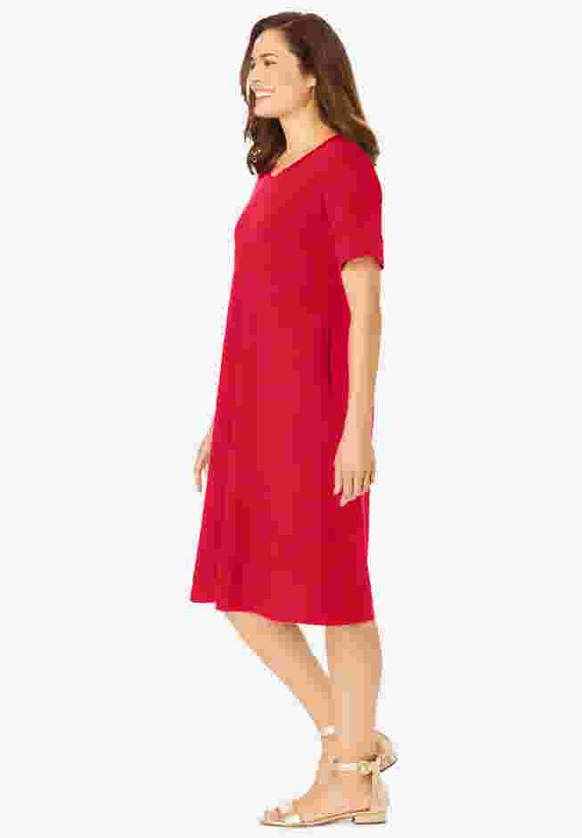 Perfect Short-Sleeve Crewneck Tee Dress image number 2