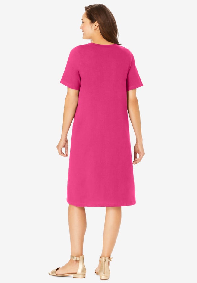 Perfect Short-Sleeve Crewneck Tee Dress image number 1