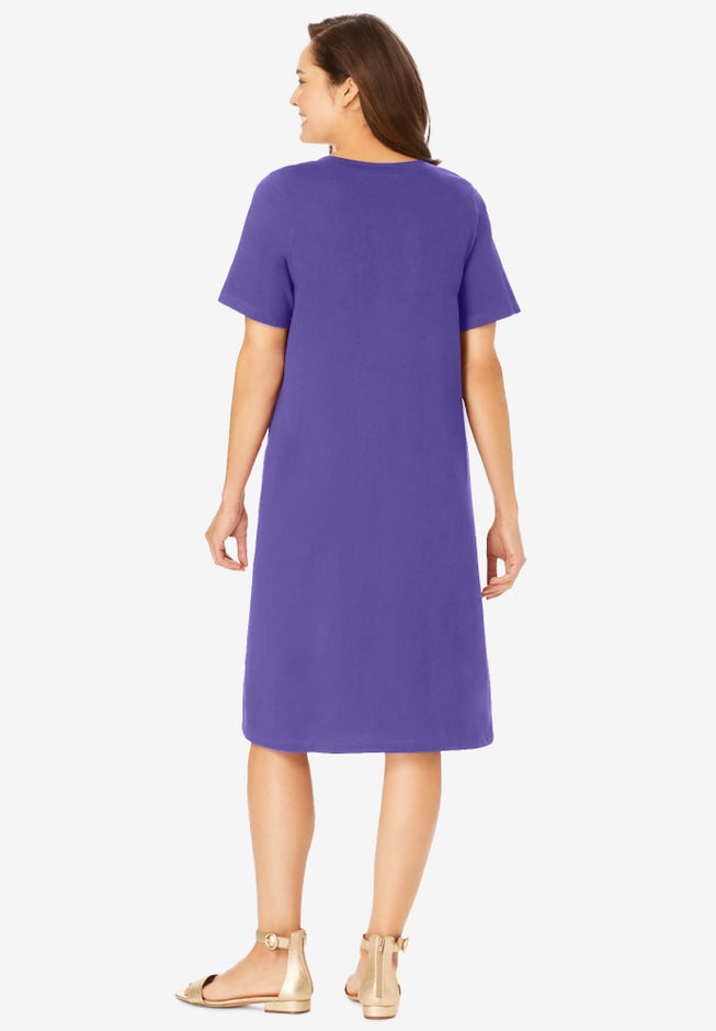 Perfect Short-Sleeve Crewneck Tee Dress image number 1