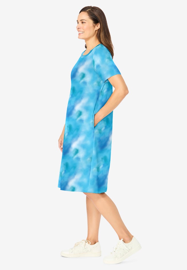 Perfect Short-Sleeve Crewneck Tee Dress image number 2