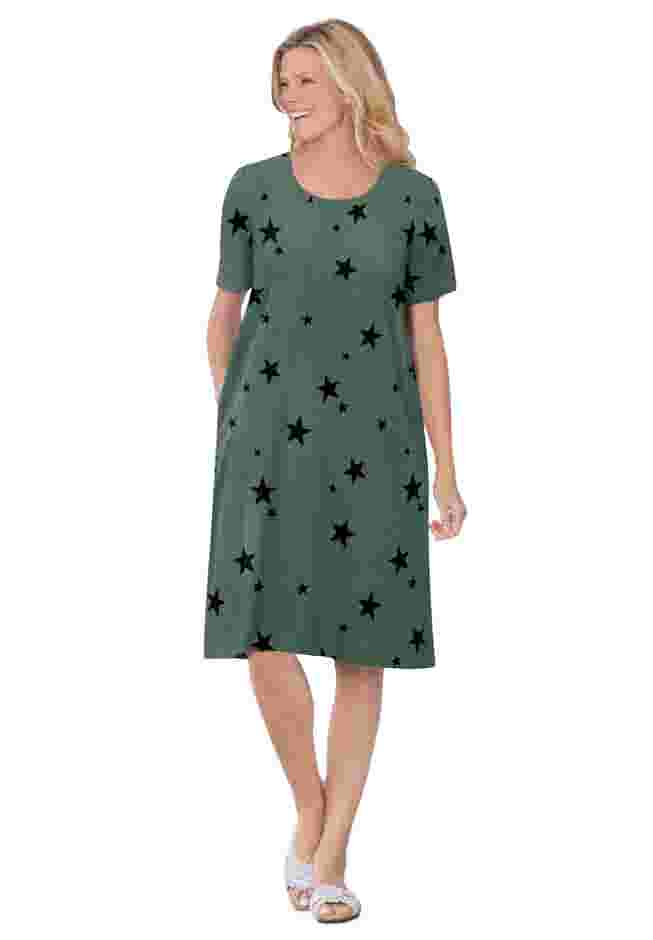 Perfect Short-Sleeve Crewneck Tee Dress image number 0