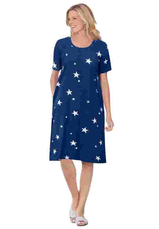 Perfect Short-Sleeve Crewneck Tee Dress image number 0