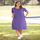 Perfect Short-Sleeve Crewneck Tee Dress image number null
