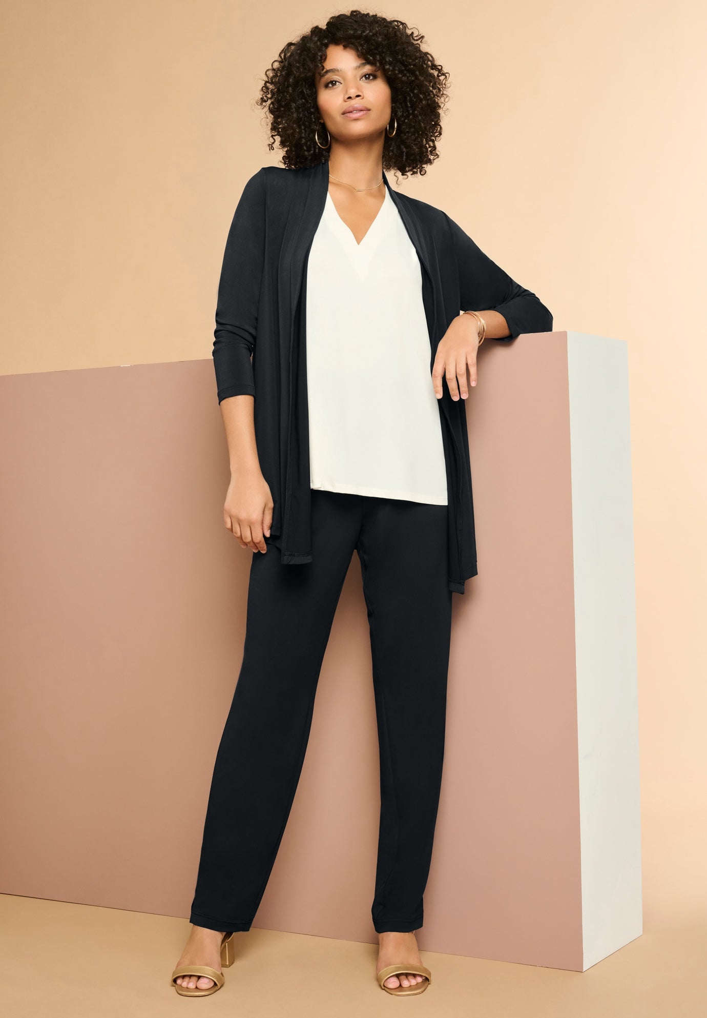 Ultrasmooth&reg; Fabric Long Sleeve Cardigan image number 0