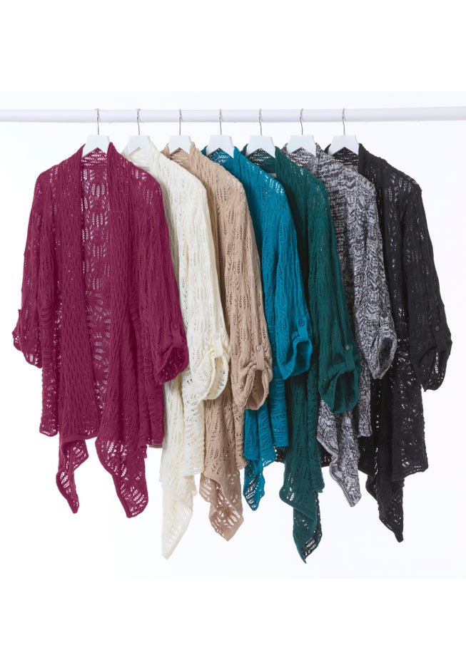 Open Front Pointelle Cardigan image number 5