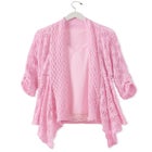 Open Front Pointelle Cardigan Sweater image number null