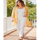 Open Front Pointelle Cardigan Sweater image number null