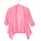 Open Front Pointelle Cardigan Sweater image number null