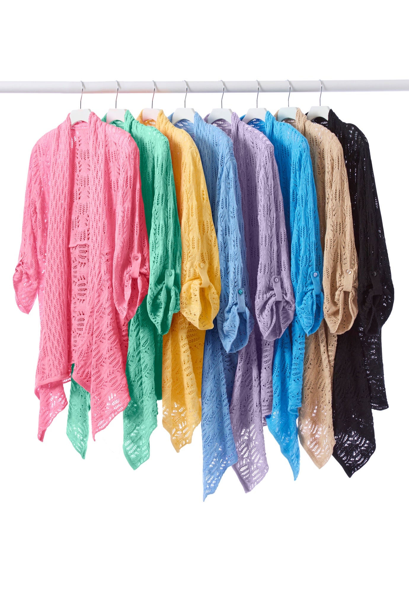 Open Front Pointelle Cardigan Sweater image number 4