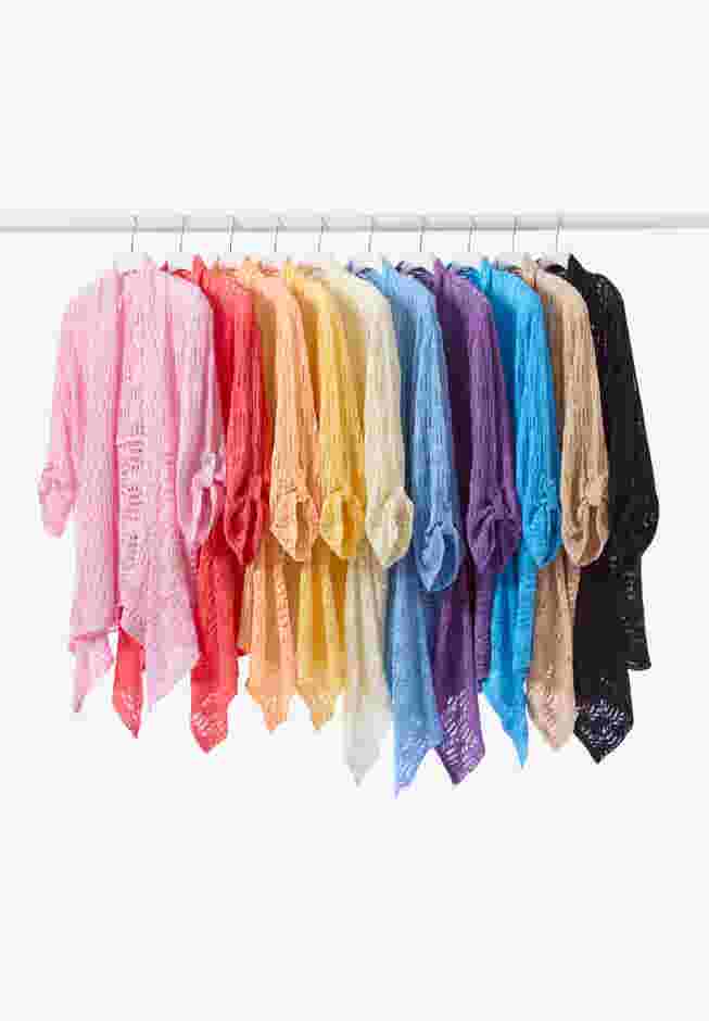 Open Front Pointelle Cardigan image number 3