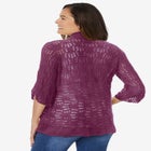 Open Front Pointelle Cardigan Sweater image number null