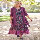 Open Front Pointelle Cardigan Sweater image number null