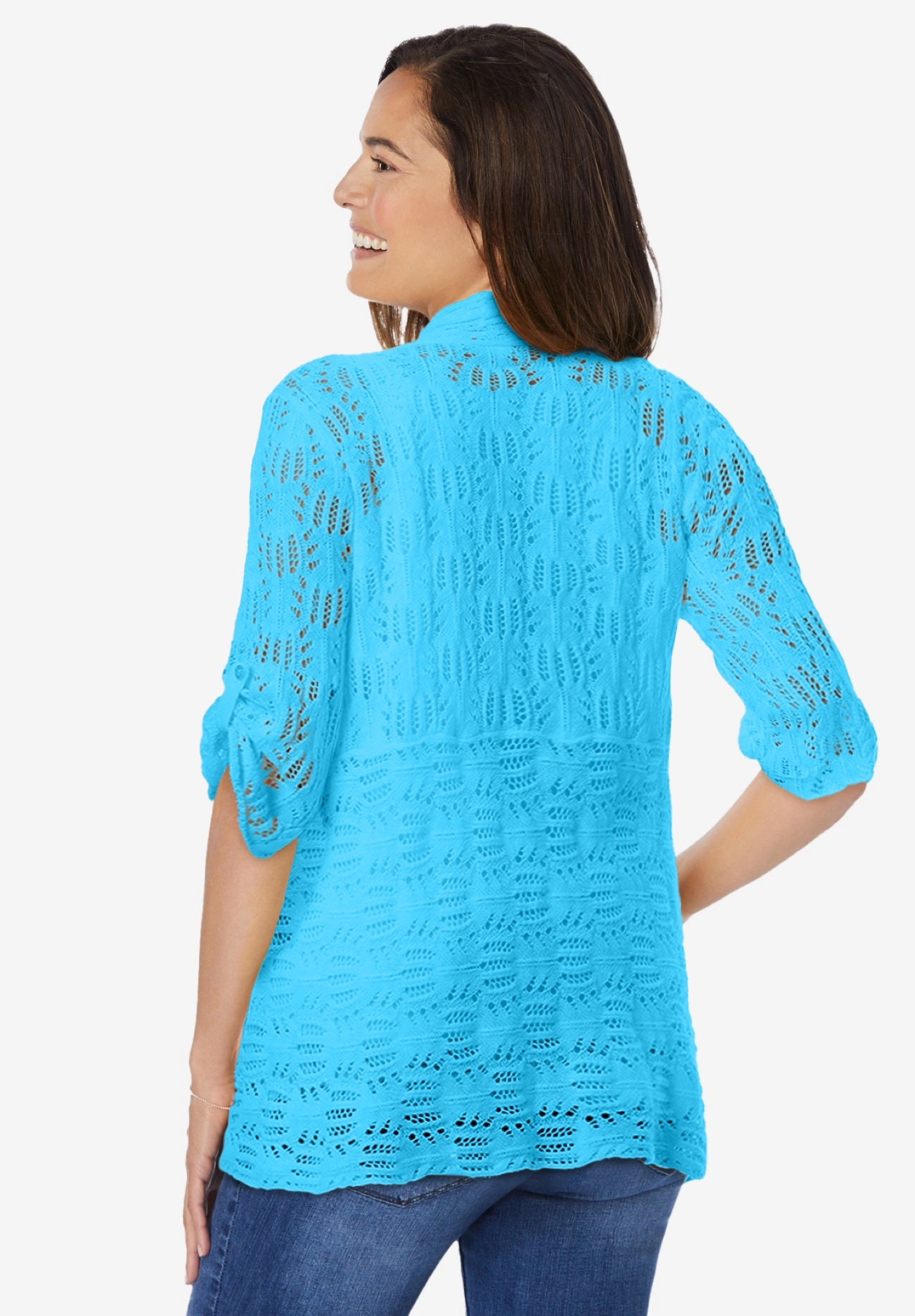 Open Front Pointelle Cardigan image number 1