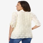 Open Front Pointelle Cardigan Sweater image number null