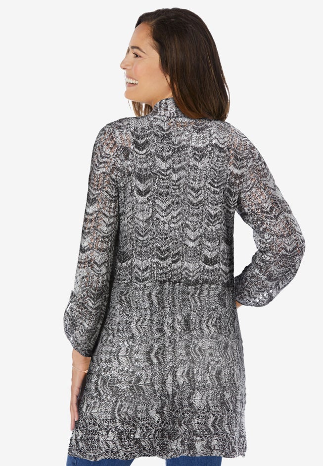 Open Front Pointelle Cardigan image number 2