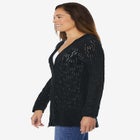 Open Front Pointelle Cardigan image number null