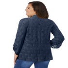Open Front Pointelle Cardigan image number null